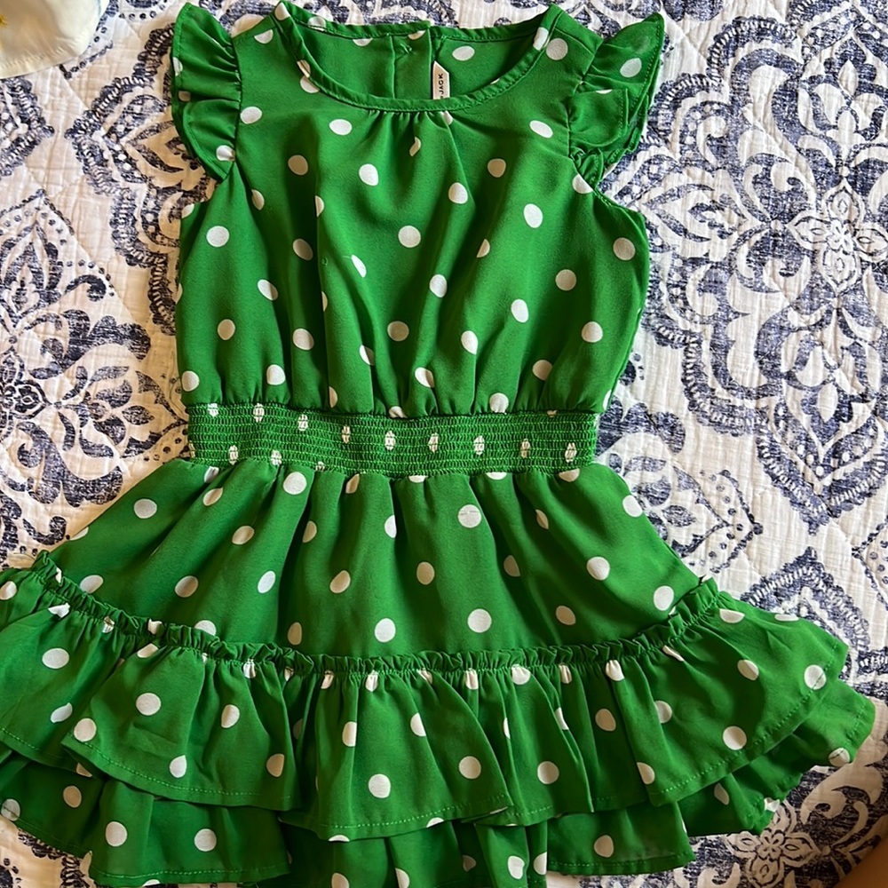 Green baby girl dress